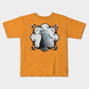 Pigeon - Rock Dove bird portrait painting Kids T-Shirt